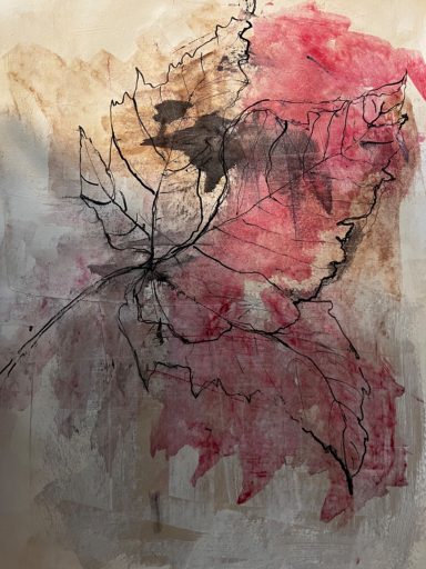 Tuschearbeit Ahornblatt